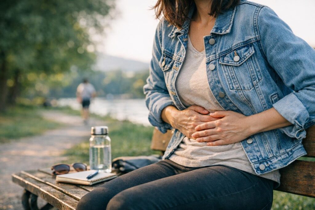 stomach hands
