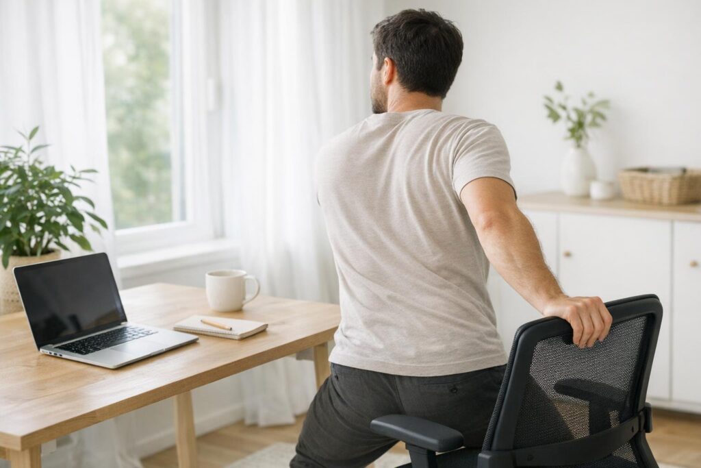 stretching office