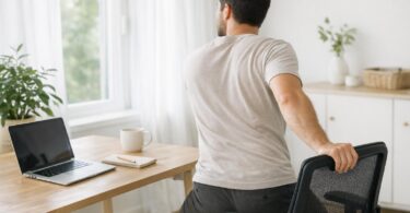 stretching office